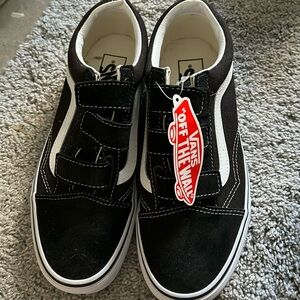 NEW- Velcro black vans